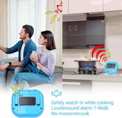 Mwellewm Kitchen Timer 6 Packs Digital Timers for Classroom Small Magnetic Countdown Stopwatch for Cooking Mini Loud Alarm Stop for Kitchen Study Work Baking Sports Games Timer Clock