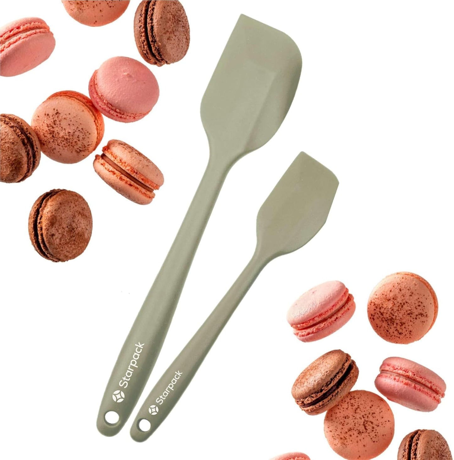 Starpack 'Scrape and Stir' Silicone Rubber Spatula Set (4-Piece) - LFGB Non Toxic, 600°F Heat Resistant, BPA-Free, One-Piece Kitchen Baking Spatulas - Dishwasher Safe for Nonstick Cookware Earthy Pink