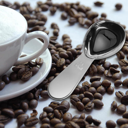 Coffee Scoops 2Tbs (30ml/ 1/8 Cup / 1 oz), Black 304 Stainless Steel Coffee 2 Tablespoon Scoop Short Handle Measuring Spoon, Set of 2