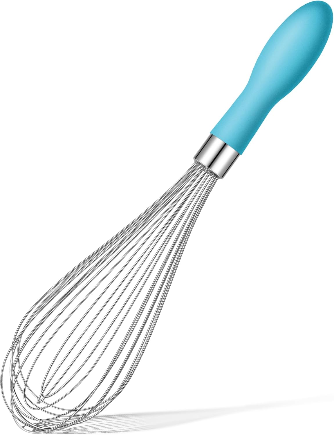 Rainspire 12-Inch Wire Whisk Stainless Steel, Balloon Whisks for Cooking, Wisk Wisking Tool With Soft Silicone Handle, Thick Durable Whisker for Blending, Beating, Whisking, Stirring, Pink
