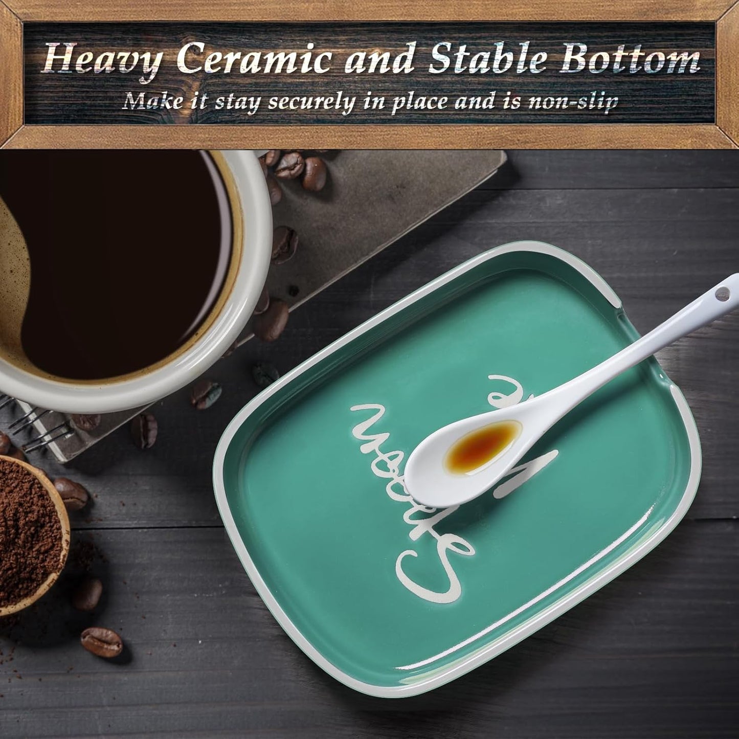 Ceramic Spoon Rest for Stove Top, Large Spoon Holder for Kitchen Counter, White Coffee Spoon Rest, Heat-Resistant Cooking Utensil Rest, Modern Farmhouse Kitchen Décor
