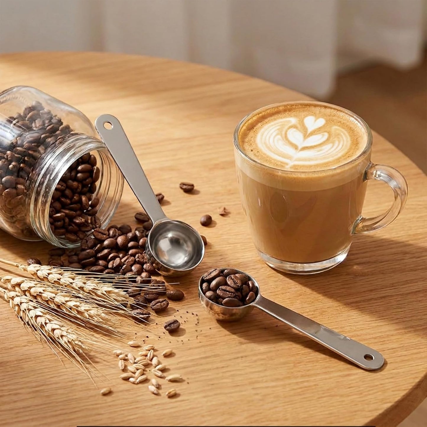 2 Pcs Coffee Scoop 1 Tablespoon, Stainless Steel Coffee Spoons, Long Handle Measuring Tablespoon, 1 tbsp Measuring Spoons for Ground-Coffee, Milk, Spice Jar, Cooking Baking (4.3 Inch, 15ml)