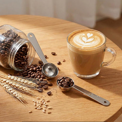 2 Pcs Coffee Scoop 1 Tablespoon, Stainless Steel Coffee Spoons, Long Handle Measuring Tablespoon, 1 tbsp Measuring Spoons for Ground-Coffee, Milk, Spice Jar, Cooking Baking (4.3 Inch, 15ml)