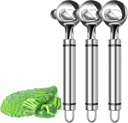 Cactus Peeler Tool, 2 Pack Stainless Steel Pelador de Nopales, Spoon Cactus Thorn Removal Tool, 7.48x1.89in Portable Tools for Kitchen Accessory