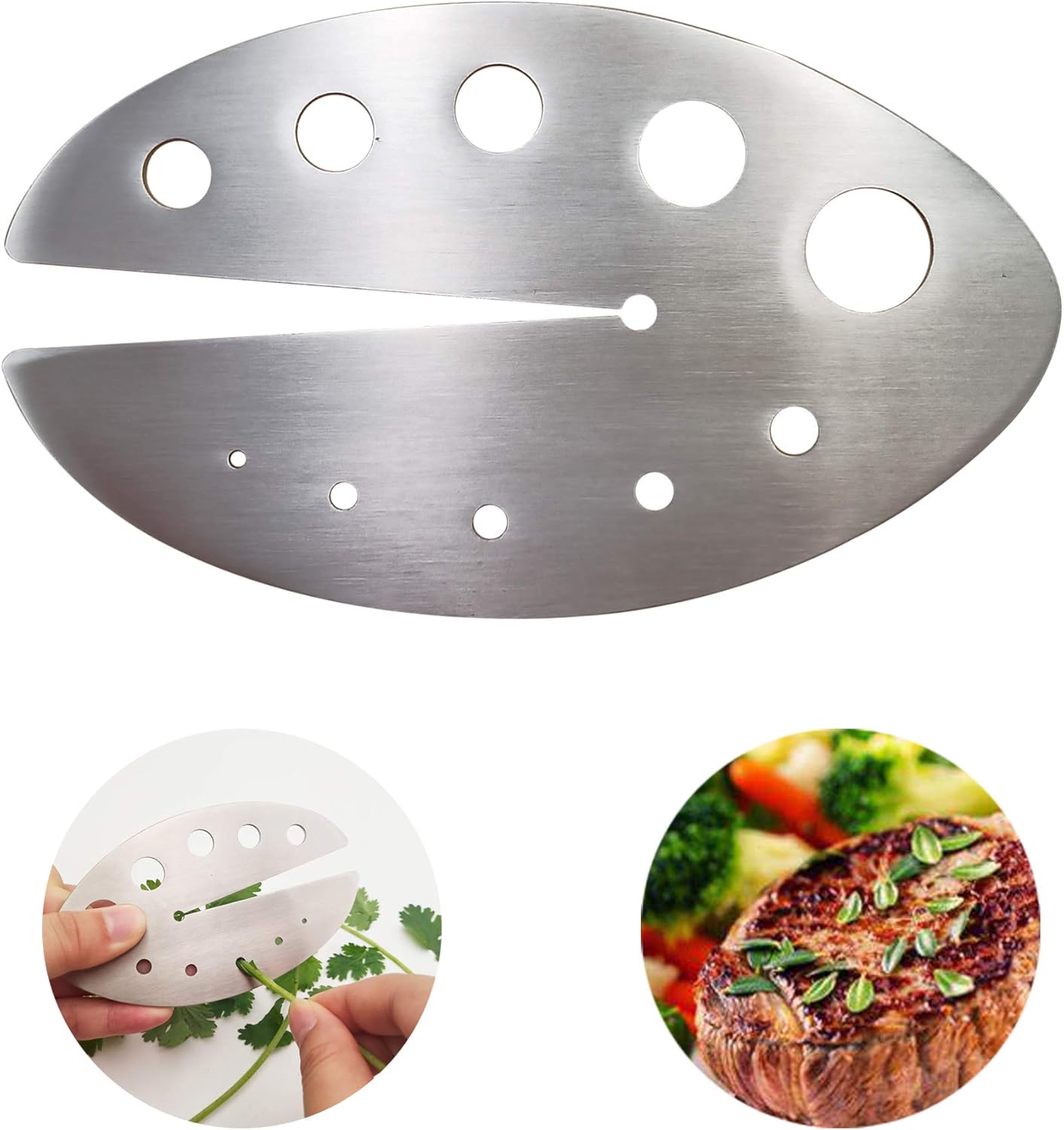 Herb Strippers 11 Holes-Stainless Steel Kitchen Leaf Stripping Tool- Perfect for Removing Stems From Herbs & Kale (1 Pack Herb Stripper)