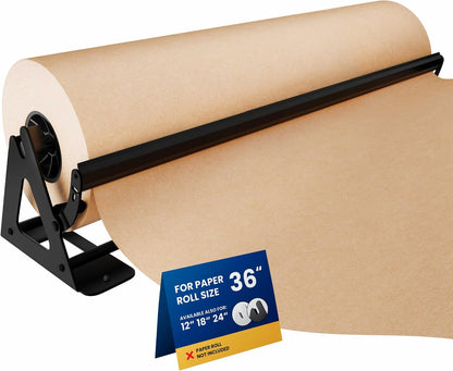 DIY Crew 12 Inch Paper Roll Dispenser and Cutter - Heavy-Duty Wall Mountable, Non Slip Tabletop - Kraft, Freezer, Butcher Paper - Up to 1000ft Rolls