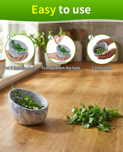 Pottery Herb Stripper Bowl, Herb Stripping Tool for Separating Leaves and Stems