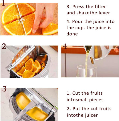 Manual Juicer, Hand Juicer Squeezer, Lemon Squeezer, Fresh Fruit Juice Extractor, Ergonomic Grip & Easy To Clean – Ideal For Fruits (Orange, Pomegranate, Lime, Grapefruit) | Home Kitchen Must-Have
