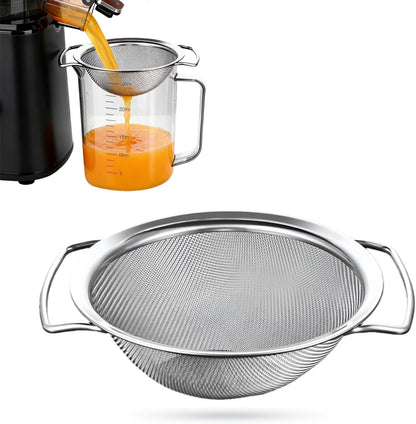 Juice Strainer for Nama J2,Juice Strainer After Juicing,Fine Mesh Filter Screen Compatible with Nama J2 Cold Press Juicer, Bilateral handles-304 Stainless Steel Easy Clean(for most containers)
