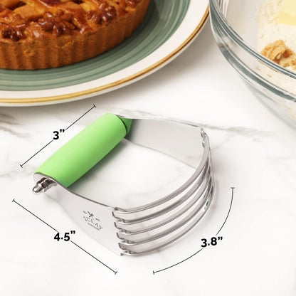 Zulay Kitchen Dough Blender - Stainless Steel Pastry Cutter, Heavy Duty Dough Cutter With Blades, Pastry Blender And Butter Cutter - Pastry Cutter For Baking (Blue)