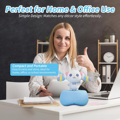 Quirky Creature Mechanical Kitchen Timer, Cute 60-Minute Manual Wind Up Countdown Clock, Unique Matte Blue Visual Timer for Kids, Creative Study Tool & Office Desk Gift (Blue)