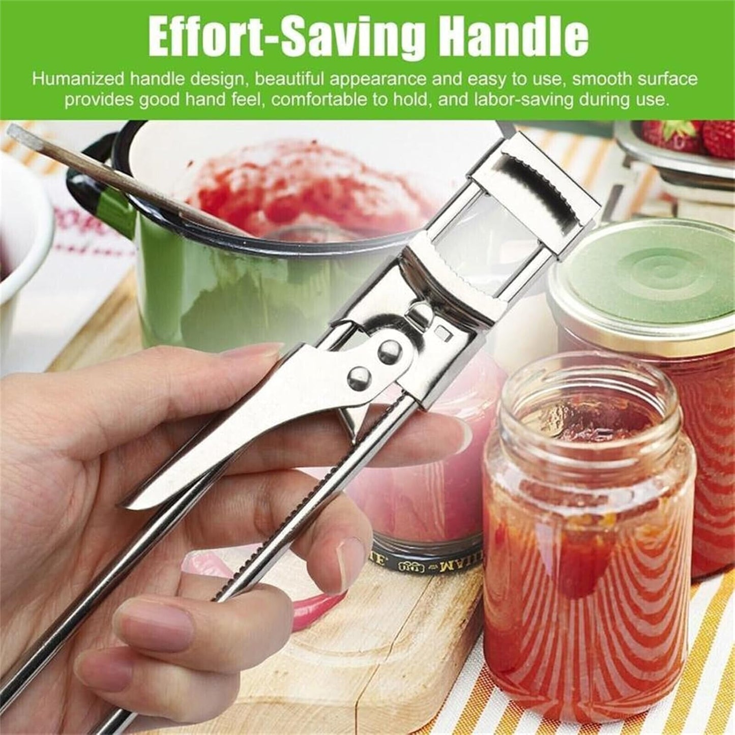 Adjustable Stainless Steel Jar Opener, Jar Opener for Weak Hands, Jar, Bottle, Can Lid Openers, Adjustable Multifunctional Stainless Steel Can Opener (Small+Large)