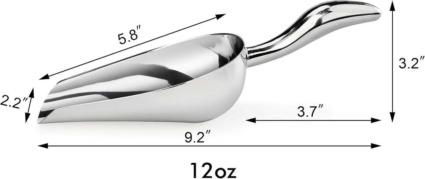 New Star Foodservice 1028508 Stainless Steel Bar Ice Flour Utility Scoop, 6-Ounce