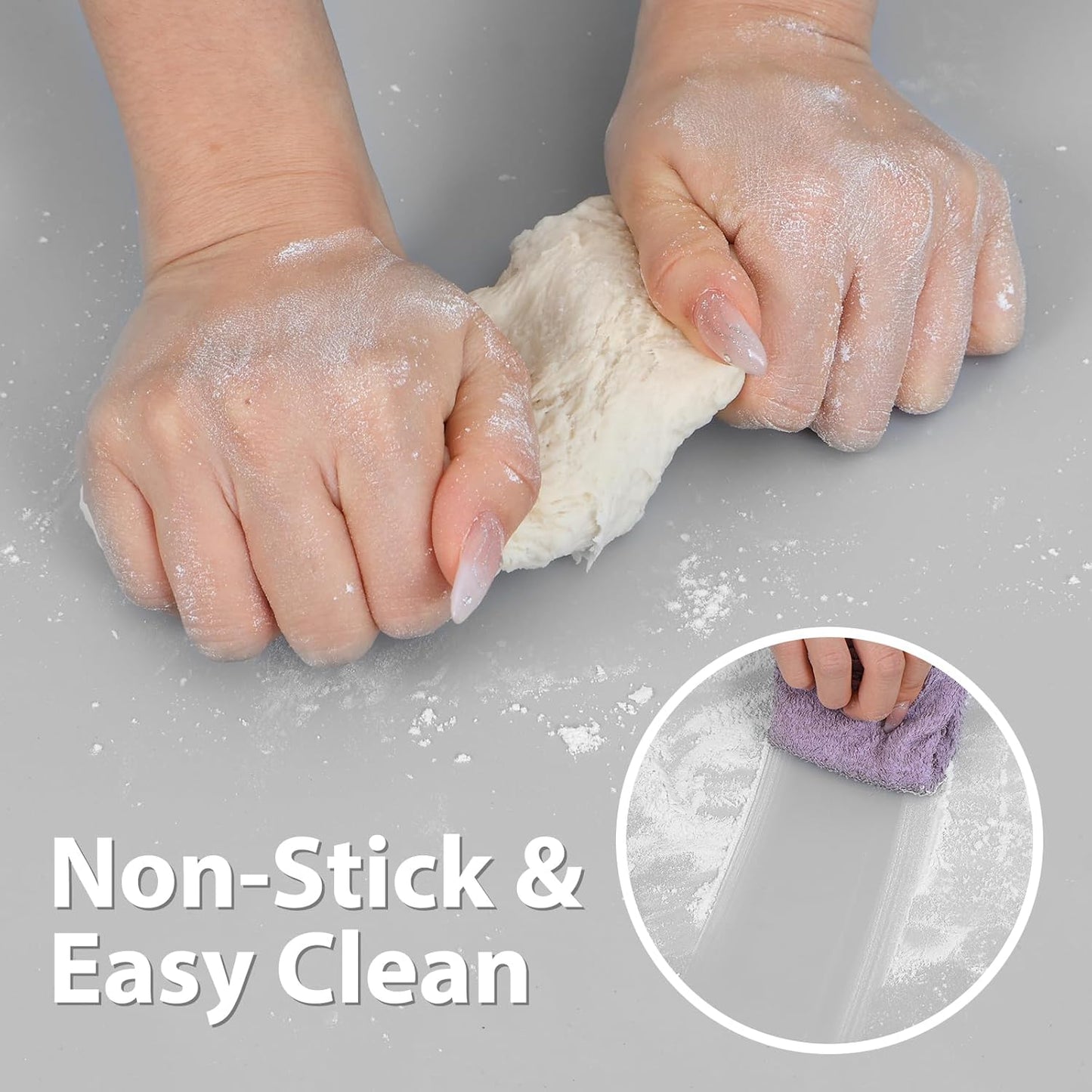 Thick Silicone Counter Mat Large 23.4"by15.6", Heat Resistant Mat for Kitchen Table/Countertop Protector/Non Stick Pastry Baking Placemats, Silicone Pad for Crafts Kids, Super Kitchen Clear