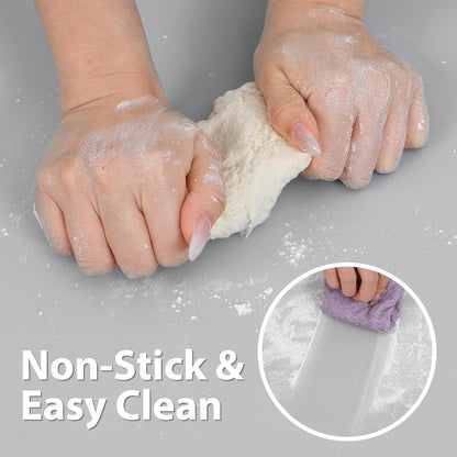 Thick Silicone Counter Mat Large 23.4"by15.6", Heat Resistant Mat for Kitchen Table/Countertop Protector/Non Stick Pastry Baking Placemats, Silicone Pad for Crafts Kids, Super Kitchen Clear