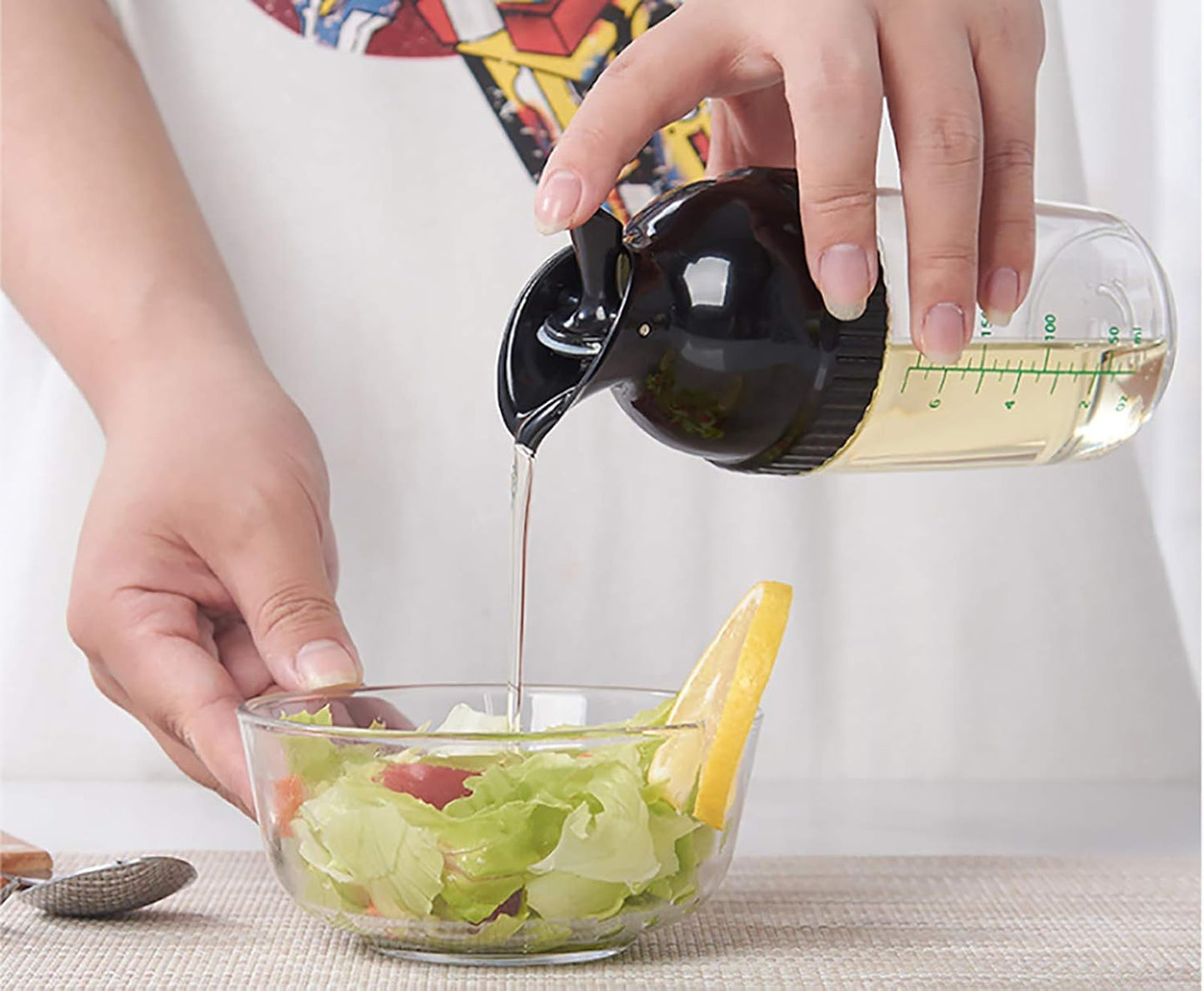Nicunom 3 Pack Salad Dressing Shaker Container, 7 Oz Salad Dressing Mixer Bottle Mixer Dispenser, Dripless Pour, Soft Grip, BPA Free