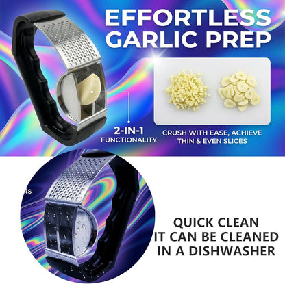 2-Pack Professional Garlic Press Set: [2-in-1 with Chopping Blade] + [Classic Heavy-Duty Rocker]. Complete Kitchen Solution with Ergonomic & Easy-Clean Handles