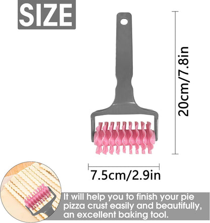 2 Pack Pastry Cutting Wheel, Pastry Wheel Decorator Pie Crust Pastry Wheel and Cutter for Cutting Pastry, Rolled Pastry Pie Crimper, Baking & Cooking Tool for Apple Pie Crust or Ravioli Pasta