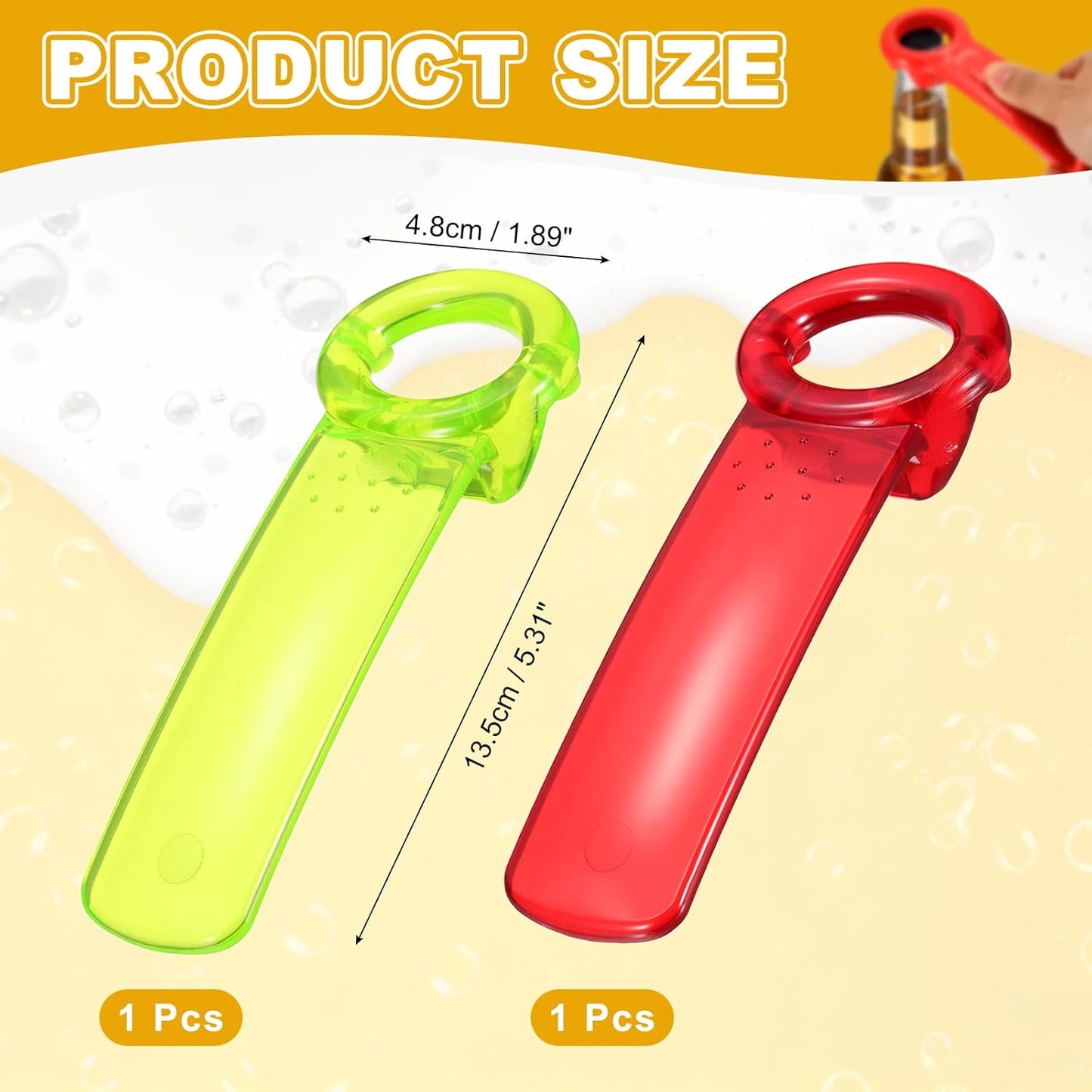 uxcell 2 Pcs Jar Key Lid Opener, Plastic Jar Lid Opener Easy Grip Multifunctional Durable Can Open Tool for Elderly Seniors Women Weak Hands Easy-use by Anyone, Orange/Sky Blue