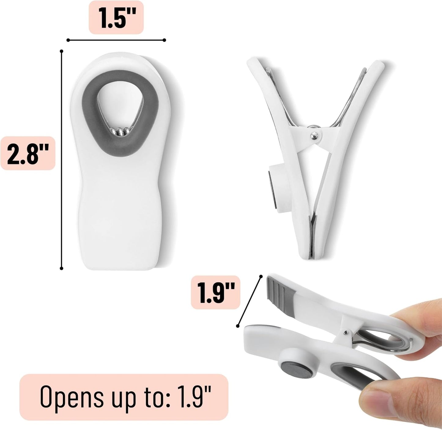 Mr. Pen- Magnetic Chip Clips, 6 Pack, Airtight Seal Reusable Bag Closers for Food Storage, Snacks, Bread & Kitchen Organization, Strong Plastic Clips for Refrigerator Use