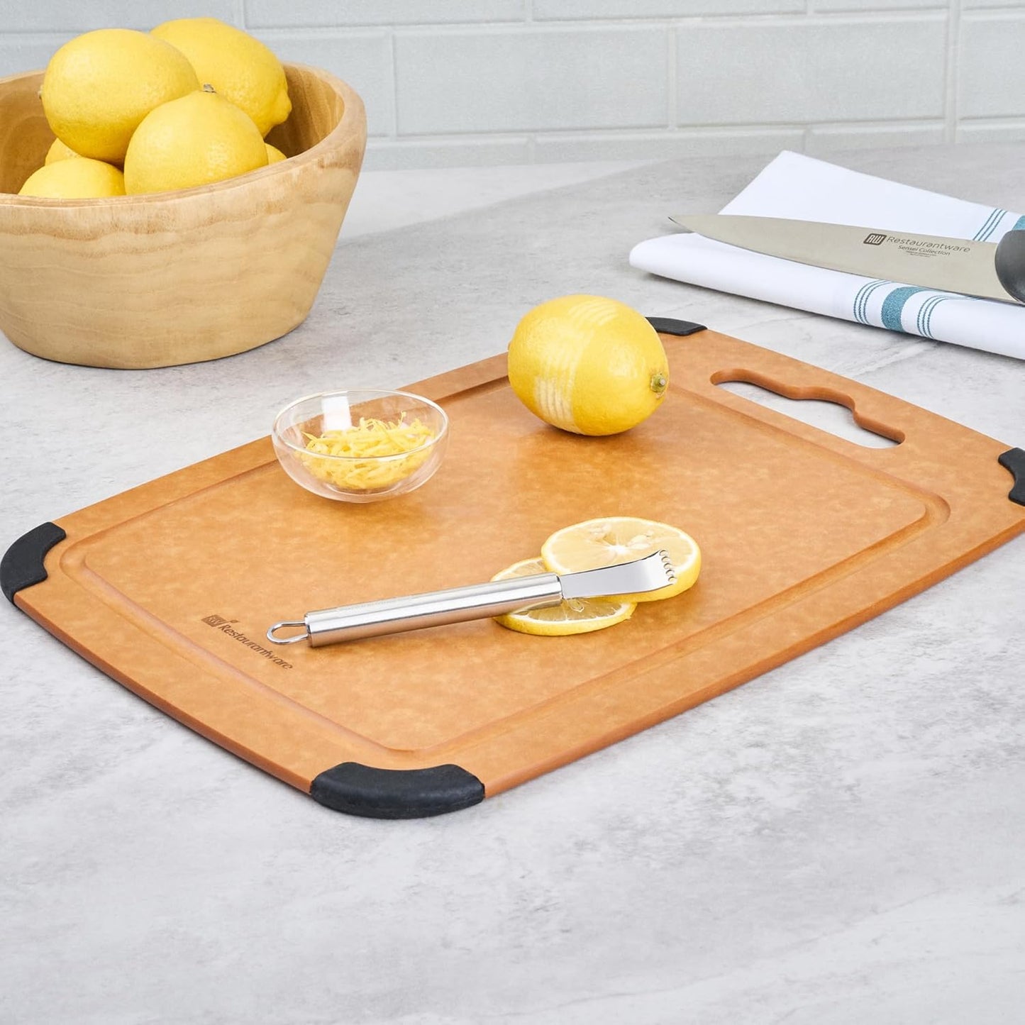 Restaurantware Stainless Steel Citrus Zester - German Standard Lemon Zester Bar Tool with Precision Blades, Dishwasher Safe - Fruit Zesting Peeler Tool for Cooking, Baking, Cocktails