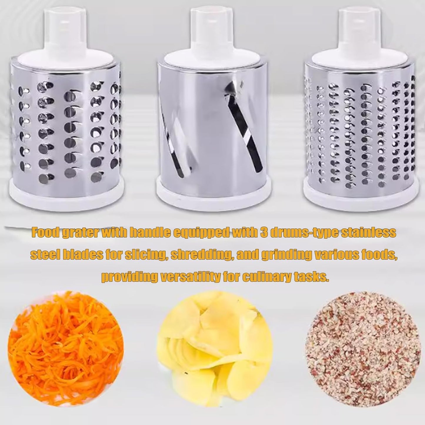 Rotary Cheese Grater Shredder, Multifunctional Cheese Grater Hand Crank Vegetable Cutter Manual Food Grater Shredder Chopper Kitchen Accessories(Red)