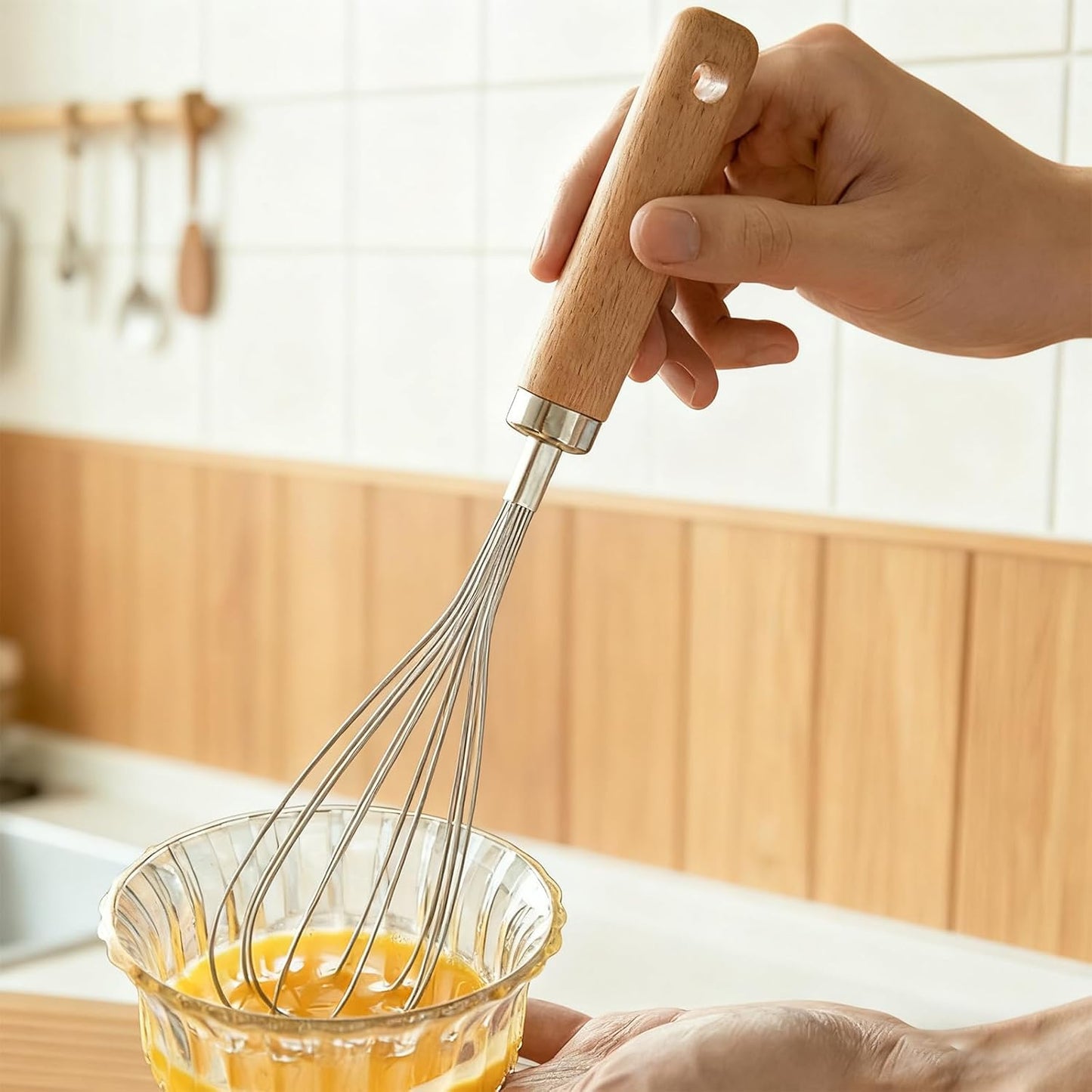 Mini Small Whisks Tool for Cooking,Stainless Steel Metal Dough Hand Whisk Egg Beater