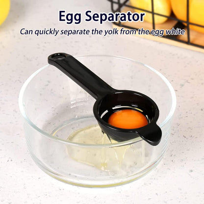 DOTINGHUX Measuring Spoons, Plastic Measuring Spoons Set with Egg Separator 12-Piece,Black
