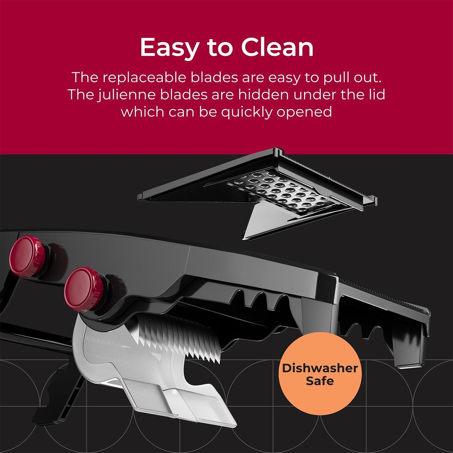 MuellerLiving Mandoline Slicer for Kitchen, Stainless Steel, Slice or Julienne, Vegetable Chopper, Fruit Slicer