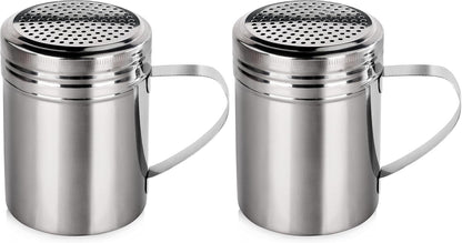 New Star Foodservice 28478 Stainless Steel Dredge Shaker, 10-Ounce, Set of 2