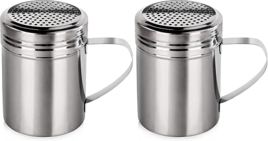 New Star Foodservice 28478 Stainless Steel Dredge Shaker, 10-Ounce, Set of 2