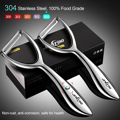 Premium Vegetable Peeler Stainless Steel，Ultra Sharp Potato Peelers, Fruit Veggie Peeler Swivel Blade, Y Shaped Apple Carrot Peelers for Kitchen Ergonomic Handle - 5 Years Warranty (Serrated)