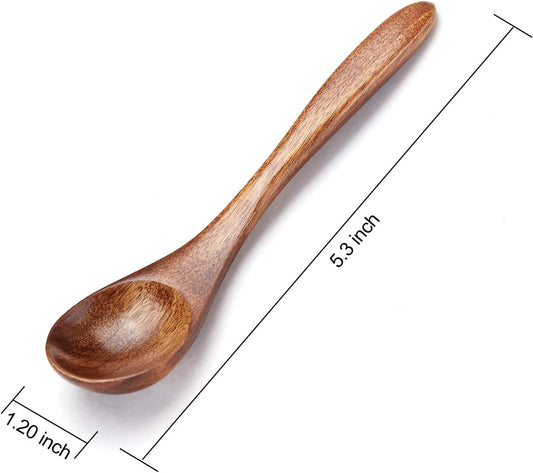 Sevensun Small Wooden Teaspoon, 6pcs Serving Wooden Utensils For Cooking, Condiments, Honey, Spoons For Daily Use