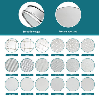 304 Stainless Steel Lab Sieve Screen Mesh, 6 Mesh(3.5mm) Aperture Test Sieve, 12Inch(30cm) Diameter Economy Standard Analysis Sample Test Sieves for Industrial Laboratory Homes - Colors B