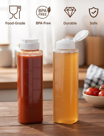 NiHome No Drip Honey Dispenser, 10 oz BPA-Free - Superior Leak-Proof Design Ensures Precise, Mess-Free Pouring with a Simple Squeeze. Perfect for Honey, Syrup, Ketchup & More(2PCS)