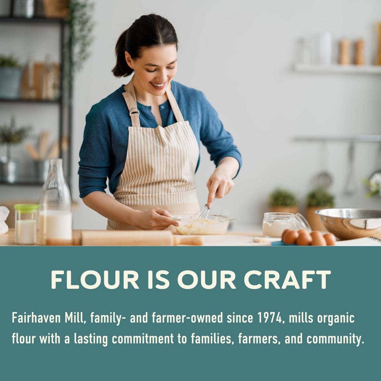 Fairhaven Mill Organic Grain Pastry Flour - USDA Certified Organic and Non-GMO - Low Protein for All Pastry Applications, Cookies, Muffins & Everyday Baking - USA Grown and Milled - 5 lbs Bag