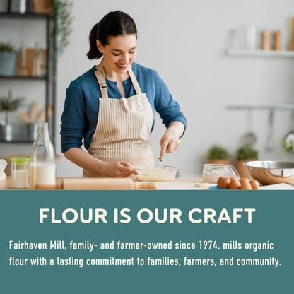 Fairhaven Mill Organic Grain Pastry Flour - USDA Certified Organic and Non-GMO - Low Protein for All Pastry Applications, Cookies, Muffins & Everyday Baking - USA Grown and Milled - 5 lbs Bag