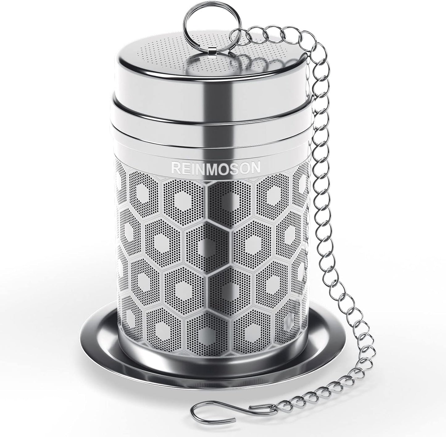 Reinmoson Extra Large Tea Infuser for Loose Tea & Spice Infuser for Cooking, Extra Fine Mesh Tea Strainers, 304 Stainless Steel Steeper for Black Tea, Rooibos, etc