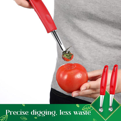 Willinglong 4 Pcs Tomato Corer Tool Strawberry Huller Tomato Stem Remover Stainless Steel Strawberry Huller Tool Fruit Vegetable Baller