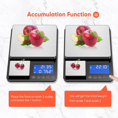 KUAIVO Smart Nutrition Food Scale with TFT Display, Tracks Calories, Fat, Carbs & Protein, Works with App for Daily Reports, 50 Built-in Foods, 23 Nutrients, Digital Kitchen Scale for Meal Prep