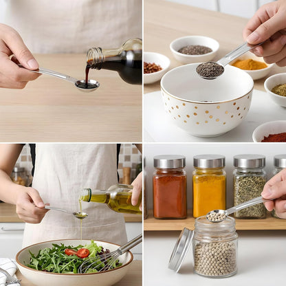 4Pcs Stainless Steel Measuring Spoons Set Metal Teaspoon Measuring Spoons Set, Table Spoon Measure Spoon for Coffee, Teaspoon Scoop Kitchen Gadgets Cooking