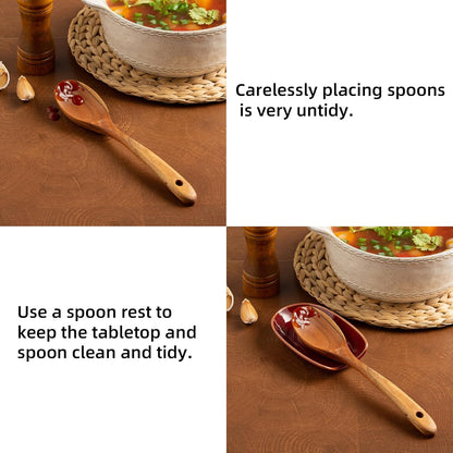 Ceramic Spoon Rest for Kitchen Counter 5.1 Inch Porcelain Utensil Rest Farmhouse Cooking and Coffee Spoon Rest for Stove Top (white)