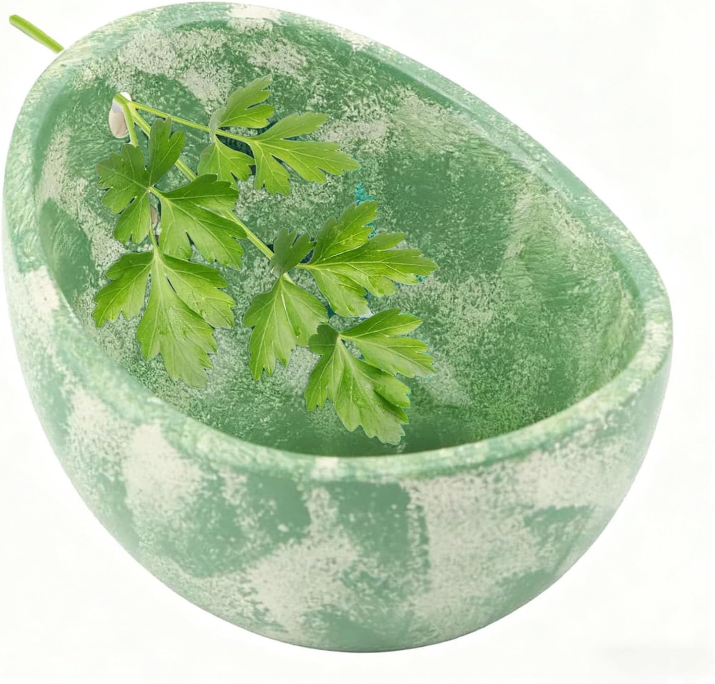 Ceramic Herb Stripper Bowl with Multiple Hole Sizes for Leaves and Stems, Small (white)