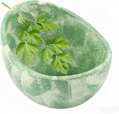 Ceramic Herb Stripper Bowl with Multiple Hole Sizes for Leaves and Stems, Small (white)
