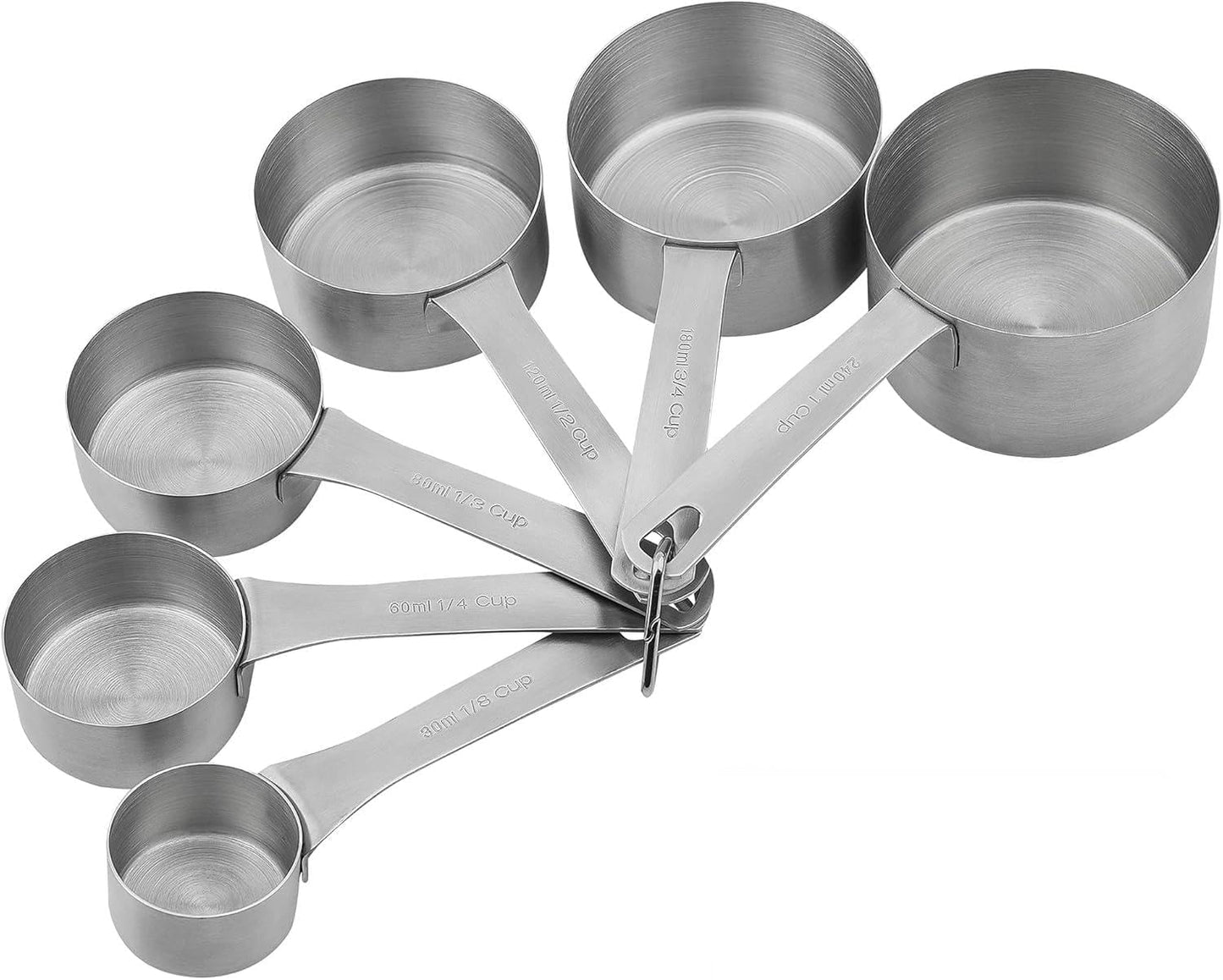 Smithcraft Measuring Cups and Spoons Set 15, Metric & US 18/8 Stainless Steel Measuring Cups and Spoons Set for Baking & Kitchen, 6 Measure Cups & 7 Spoons Leveler & Measure Equivalents for Dry&Liquid