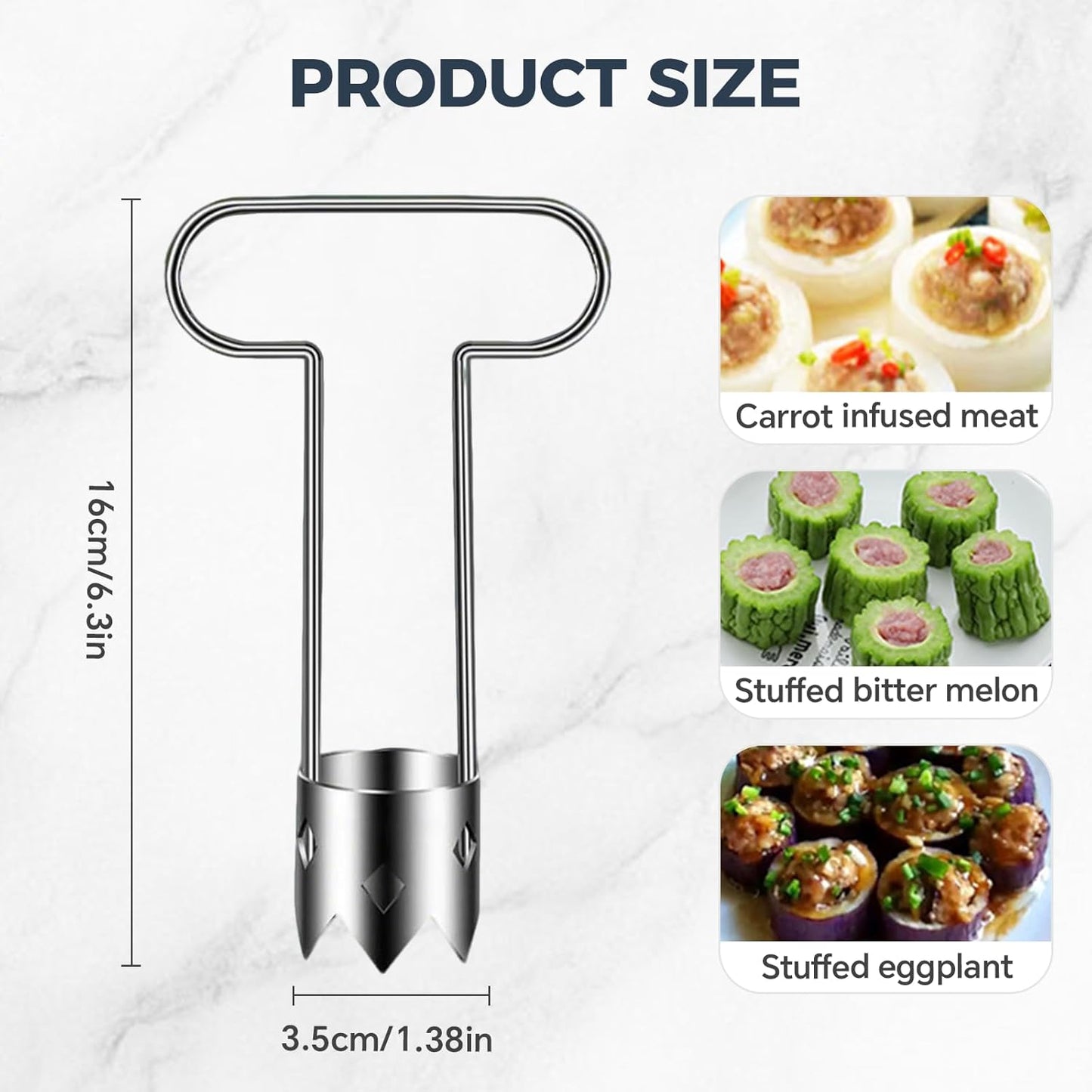 Red Bell Pepper Seed Corer,Fruit and Vegetable Corer,Remove The Pit From Pear,Pineapple and Apple,304 Stainless Steel Quick Corer Remover Tool Kitchen,Reusable,Ergonomic Handle (2pcs)