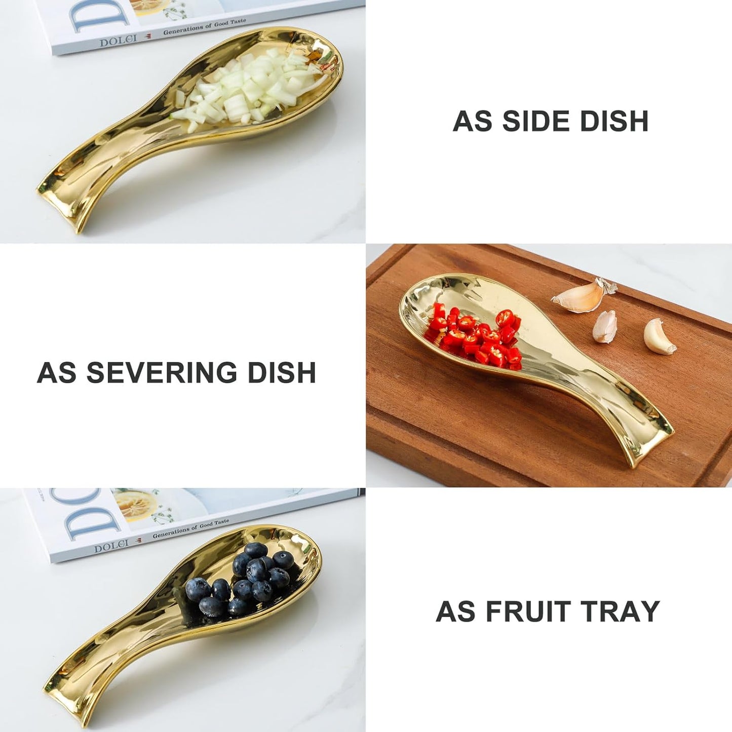 Spoon Rest for Stove Top, Ceramic Large 8.7 Inch Spoon Holder for Kitchen Counter, Porcelain Utensil Rest for Ladle, Spatula, Housewarming Gifts, Dishwasher Safe and Heat-Resistant, Blue(1 PC)