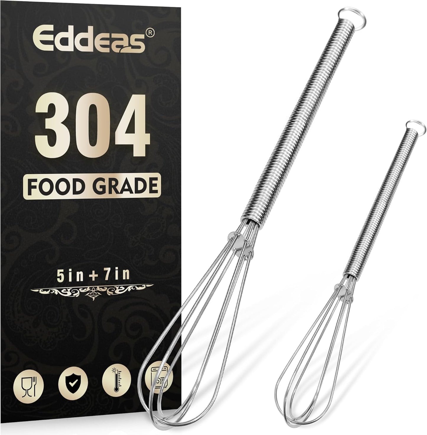 Whisks For Cooking - 500 °F Heat Resistant Silicone Whisk, Heavy Duty 7",9"&11inch Non-Scratch Balloon Kitchen Wisk tool Set, for cooking Wisking, Blending, Beating, Stirring, 3 Piece Black