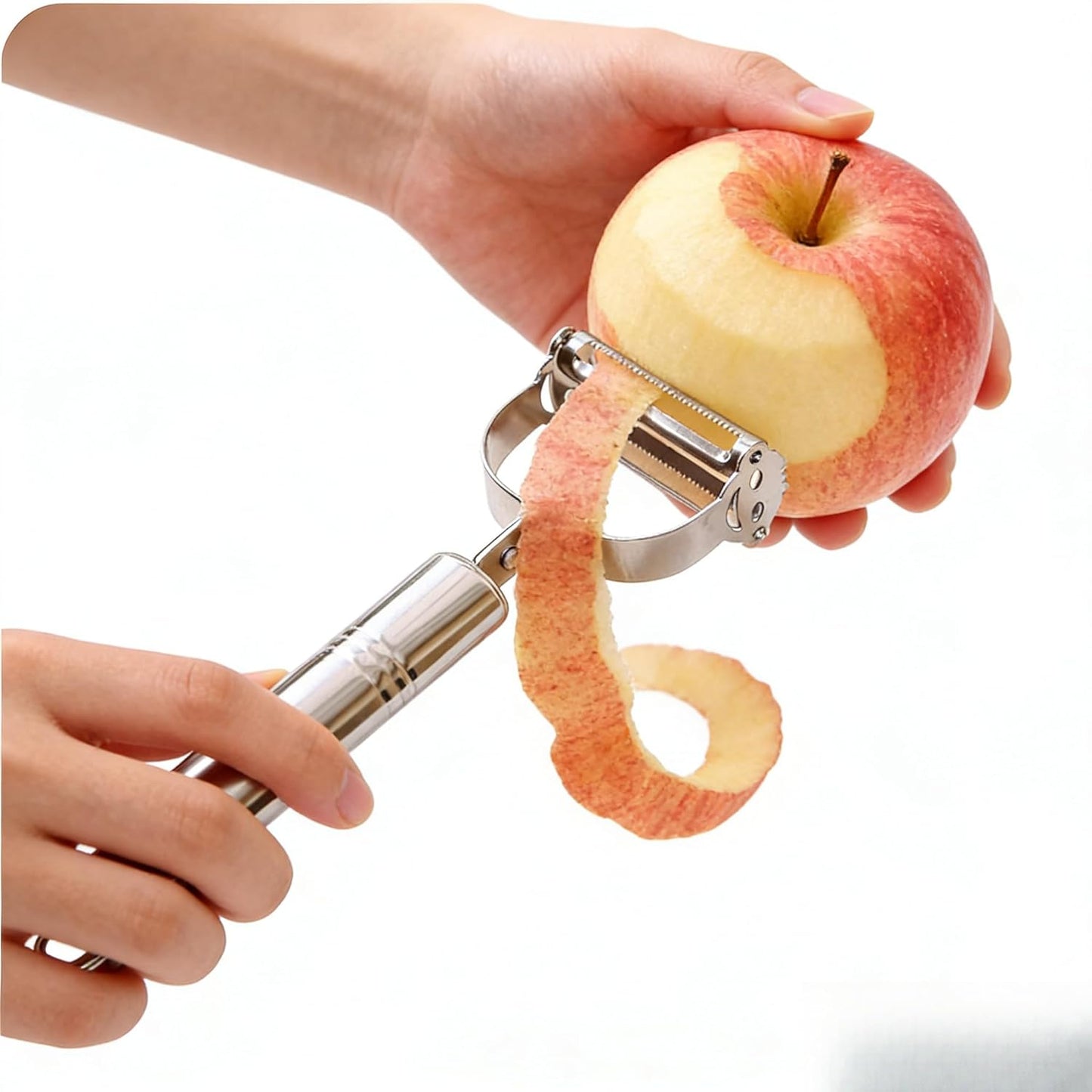 2-Pack Dual Blade Kitchen Peelers, Stainless Steel Y Peeler & Serrated Fruit Peeler Set for Potatoes, Carrots, Tomatoes, Cucumbers, Melons and More