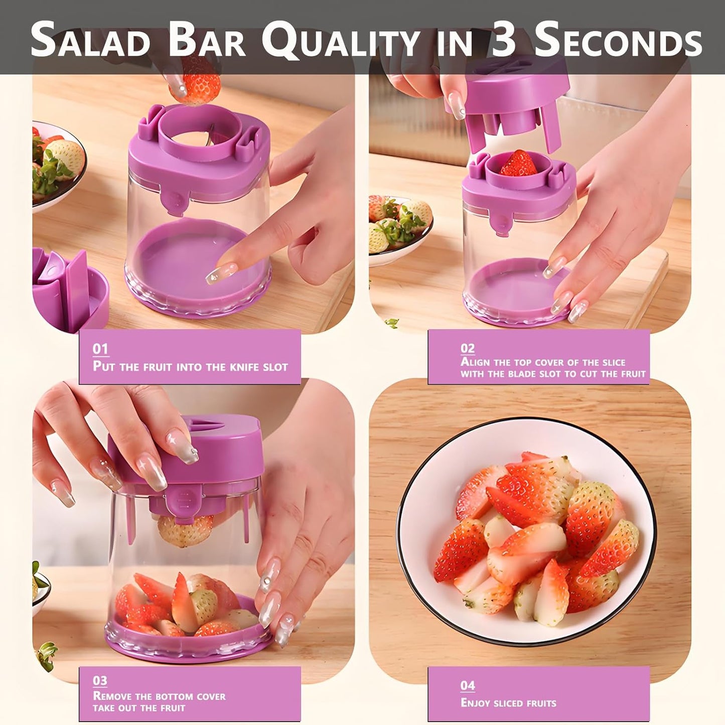 New Grape Cutter for Toddlers, Cutter Quarter Slicer Tool Into 4 Pieces for Slicing Grapes, Strawberries, Cherry, Tomatoes (Blue)